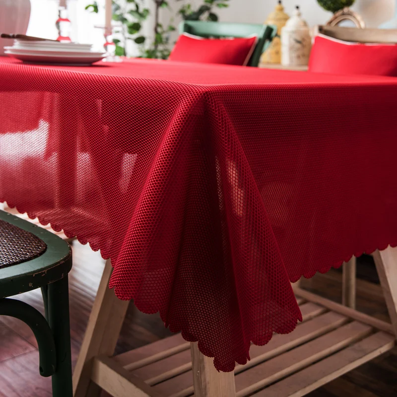 WUJIE, одноцветная скатерть с сеткой, анти-горячее покрытие для стола, анти-обжигающая скатерть для вечерние/обеденные/банкетные/свадебные, домашний декор