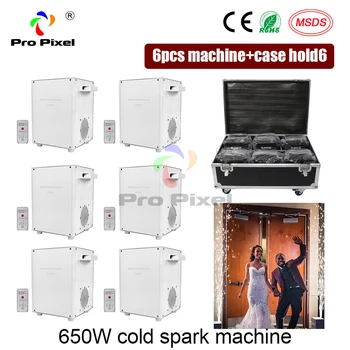 

6pcs and Case hold6 650W Mini Cold Spark Firework Machine Sparkler Cold Flame Stage Firework Machine Powder