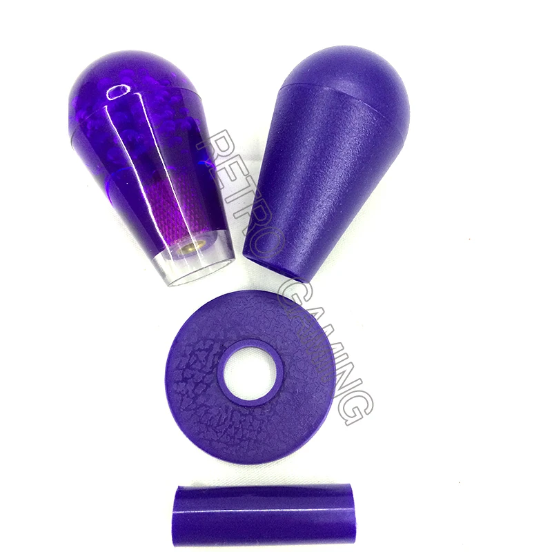 2 set arcade game machine joystick parts joystick sleeve & dust gasket & stick rocker oval bat top purple for sale