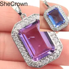 Новое поступление 18x13 мм драгоценный камень меняющий цвет александрит и Топаз CZ secrown Подарок серебряная подвеска 35x21 мм