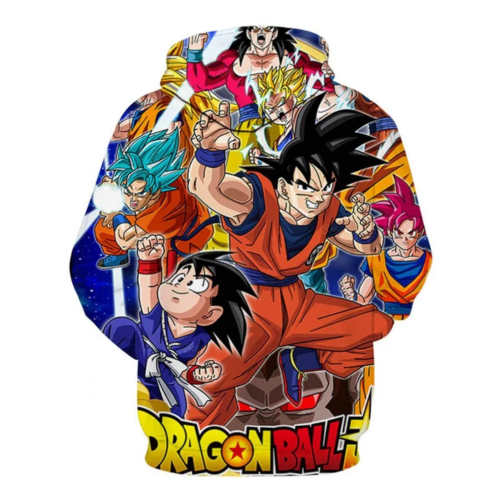 Аниме Dragon Ball Z Супер Толстовка для мужчин и женщин Dragon Ball 3D толстовки Сон Гоку верхняя одежда с рисунком для подростков мальчиков одежда с капюшоном для улицы