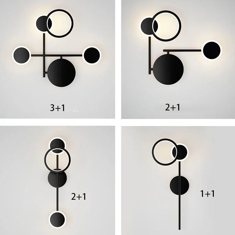 swing arm wall lamp Kobuc Rotatable Ring LED Wall Lamps Bedside Luxury Copper Black Sconces for Bedroom Living Room Loft Aisle Home Indoor Lighting led wall lights