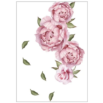 

Flower Wall Stickers Flower Peony Wall Stickers for Girls Room, Blooming Pink Flower Wall Stickers and Wallpaper(1Pcs)