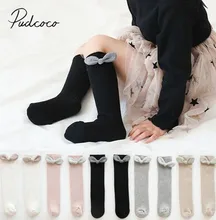

toddler kids girl knee high socks soft cute baby girl cotton thigh high socks