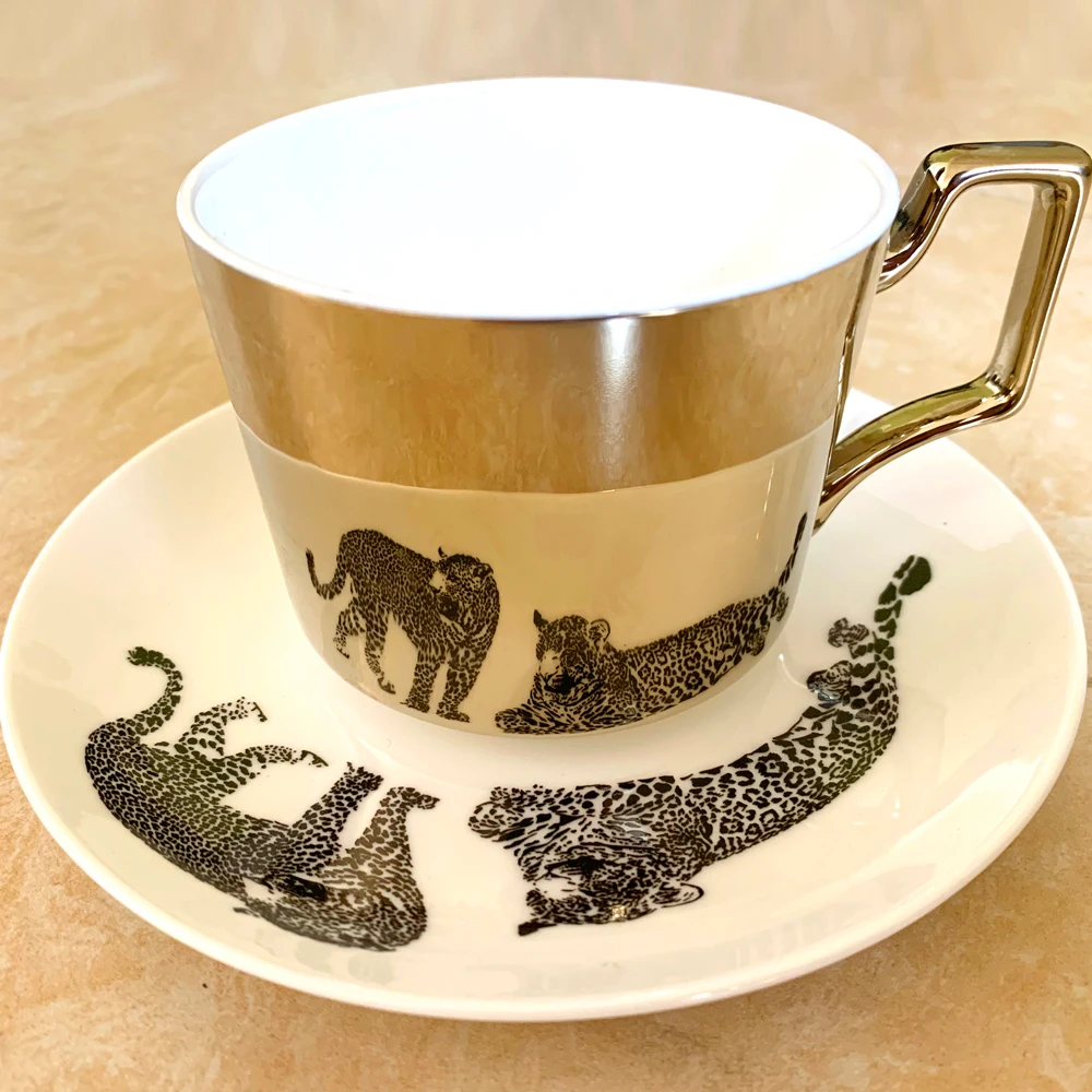 Роскошная кружка из костяного фарфора чашка с мультяшным котом анаморфная