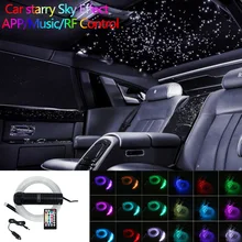DC12V 6 Вт RGB автомобильный потолочный светильник на крыше s светодиодный волоконно-оптический Звездный потолочный светильник 2 м 0,75 мм 100~ 300 шт. Оптическое волокно с радиочастотным управлением