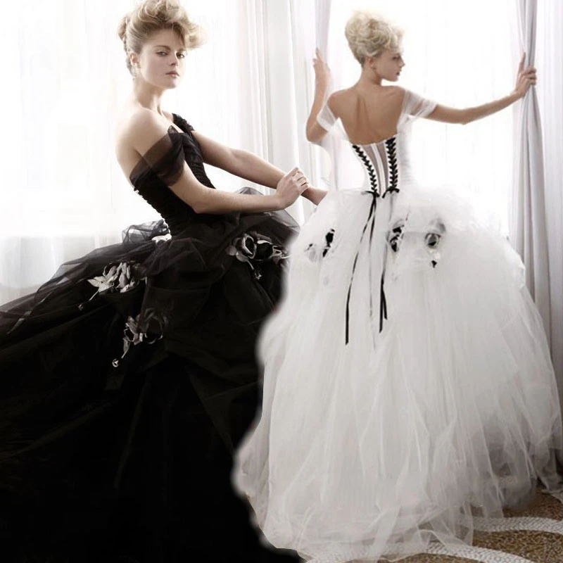 black & white ball gowns