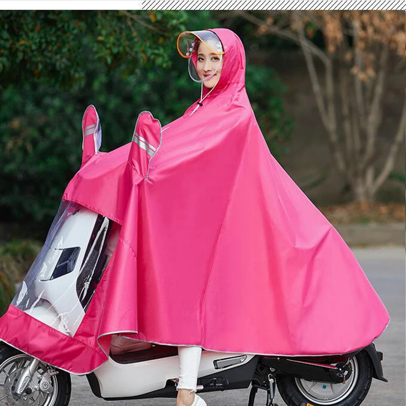 

Electric car motorcycle single double raincoat increase thickened double hat brim Oxford raincoat poncho battery car poncho