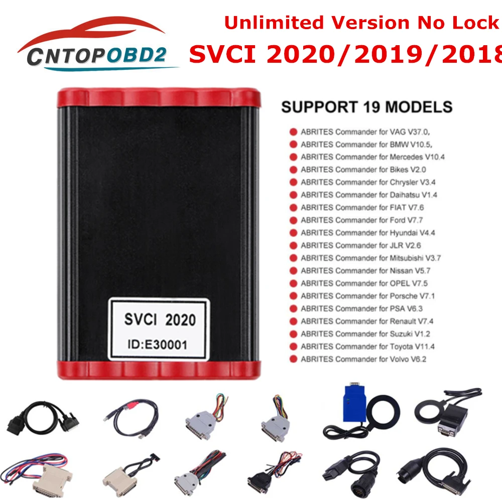  SVCI2020 SVCI 2019 2018 2015 OBD2 Key programmer FVDI J2534 No Limited Fvdi abrites commander Cars 