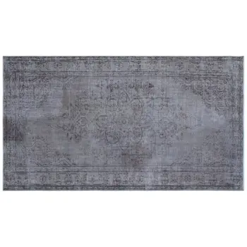 

Handmade Gray Vintage Overdyed Turkish Area Rug 160x277 Cm-5'3''X9'1''