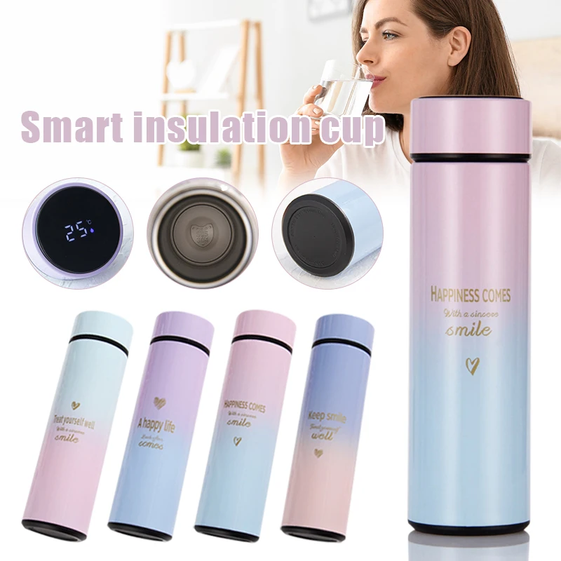 

500ML Smart Thermos Water Bottle Led Digital Temperature Display Stainless Steel Coffee Thermal Mugs Intelligent Insulation Cups