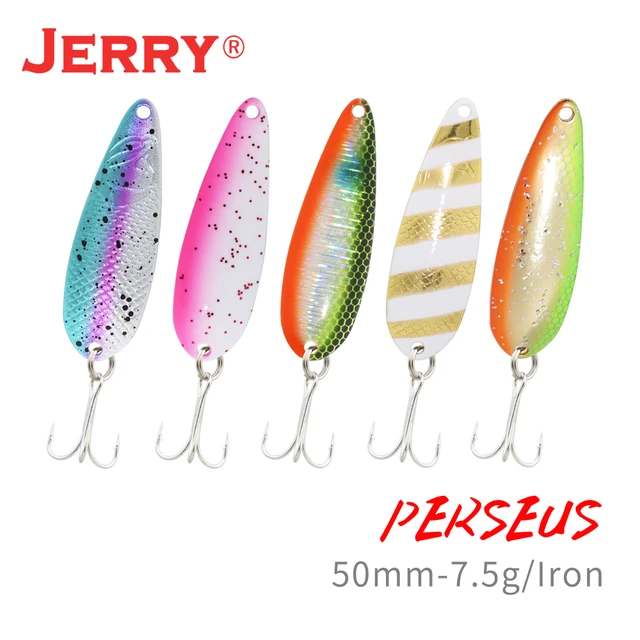 Jerry Perseus Winter Fishing Lure Spoon 7.5g Treble Hook Metal Fishing  Tackle Artificial Hard Bait