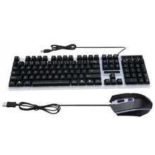 Gaming Keyboard Mouse Set Mechanical Wired USB Keyboard Mouse Set Backlight Keyboard +Mouse for PS4 Xbox One 360 Gaming backlight game keyboard and mouse suit wired gaming keyboard and mouse combo 104 kyes gaming keyboard with wired 6d mouse kx04