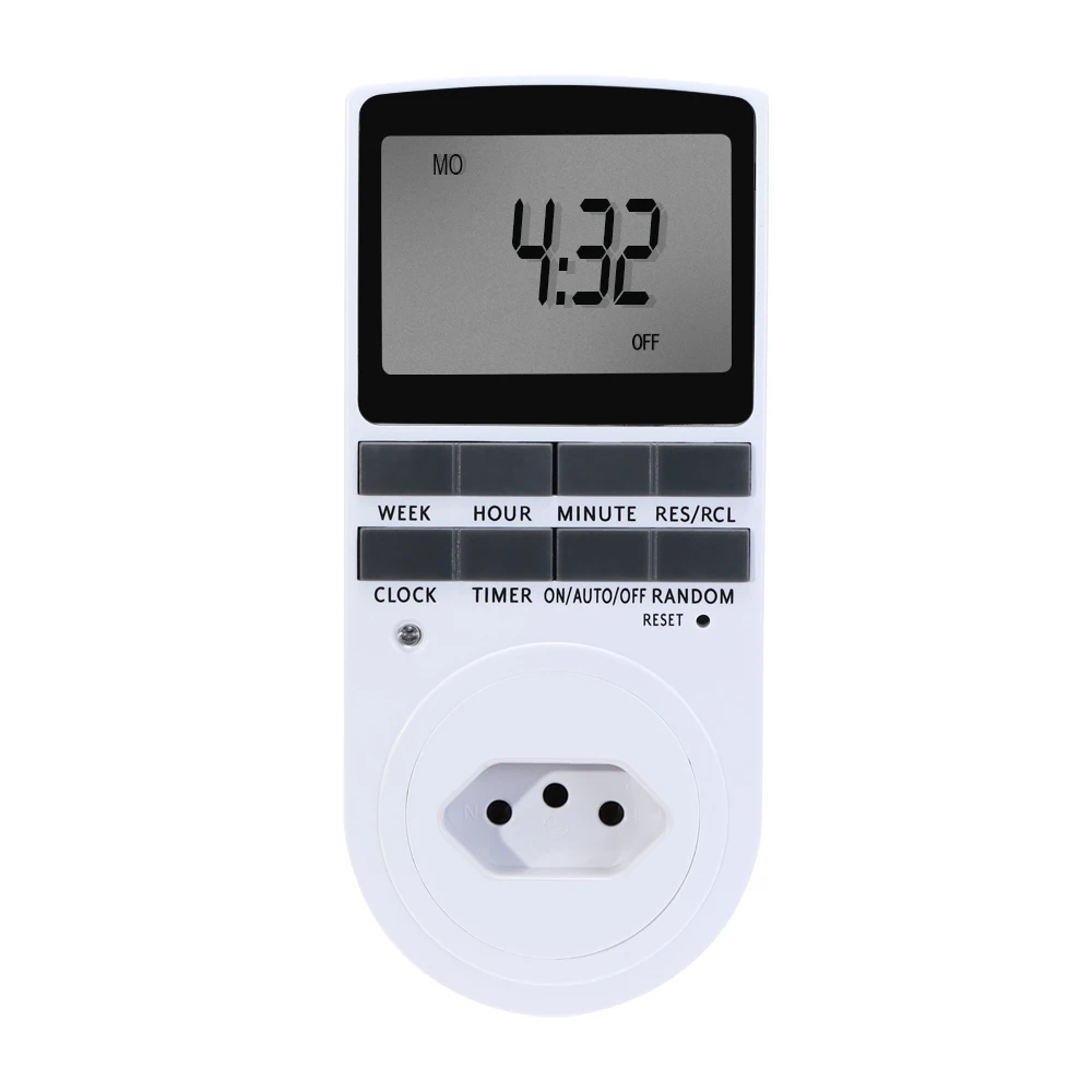 EU AU US UK BR Plug Socket Timer Switch Electronic Digital Plug-in Programmable Week 7 Day 12/24 Hour