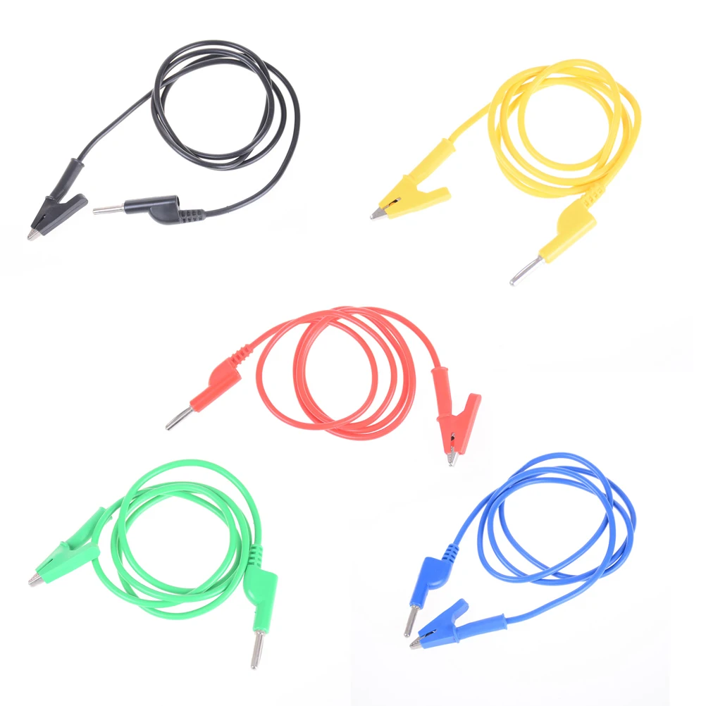 1PC 1M 4mm Banana Plug To Alligator Clip Crocodile Test Probe Lead Wire Test Cable Accessories