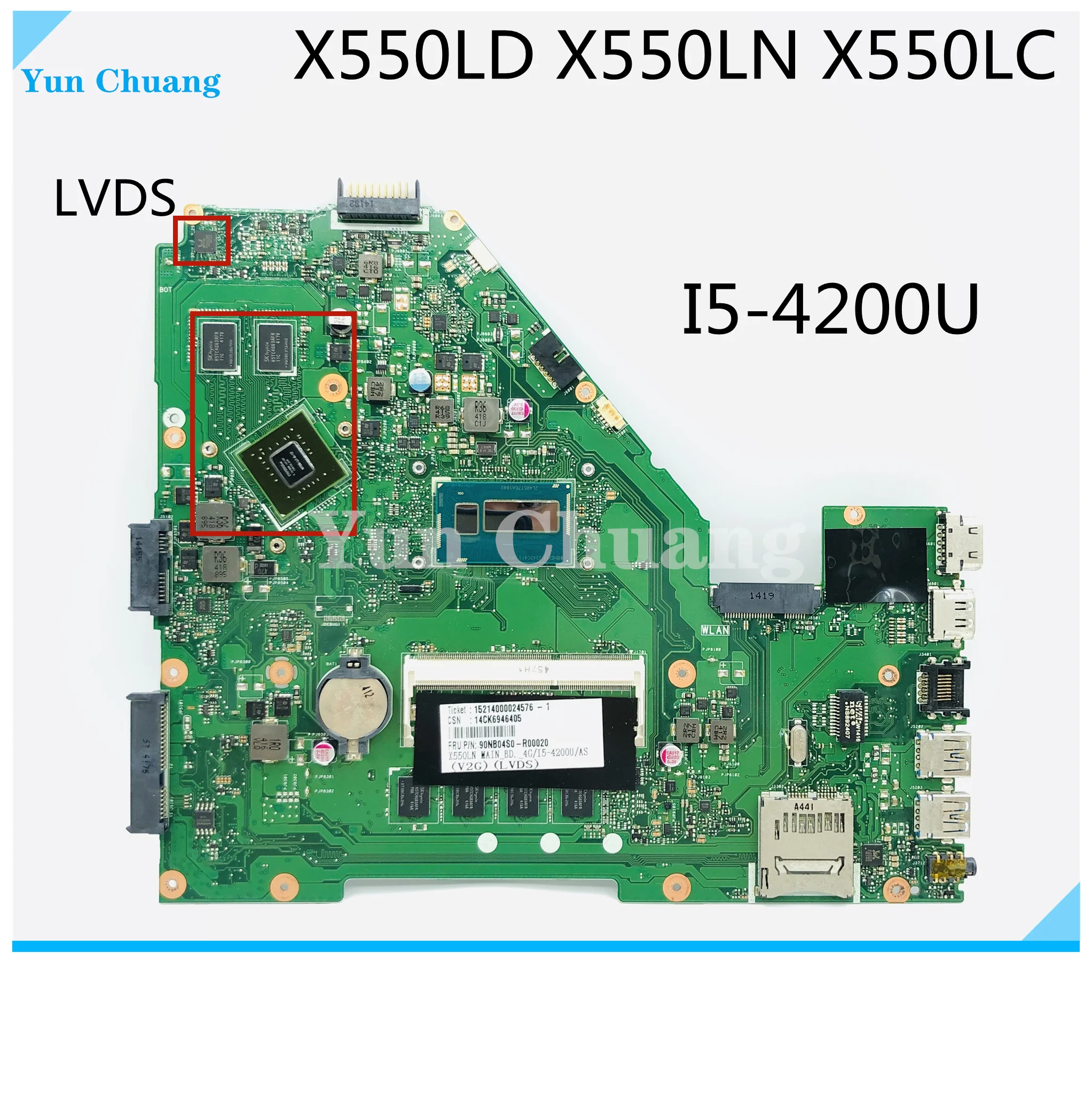 X550ld Laptop Motherboard For Asus X550ld X550lc X550ln X550l F550l