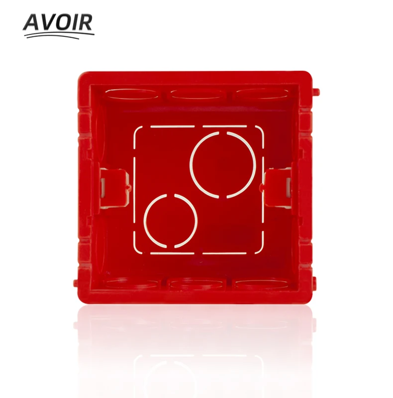 Description Picture 2 of itemAvoir 86 Type Square Cassette Mounting Box Wall Socket Switch Wire Dark Box Installation Box Blue Red White Plastic Junction Box