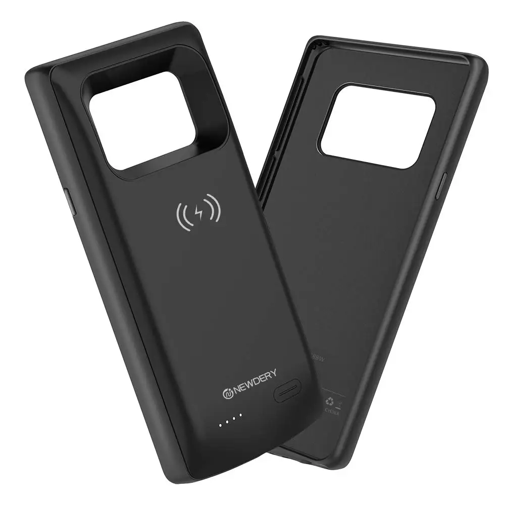 NEWDERY 10000mAh 배터리 케이스 삼성 note 9 S20 Plus Qi 무선 보조베터리 케이스 삼성 Galaxy S10 plus S20 + black