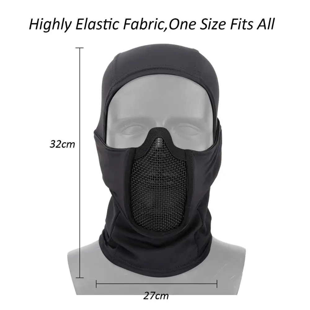 Other Outdoors - Tactical Full Face Steel Mesh Mask Balaclava Army ...