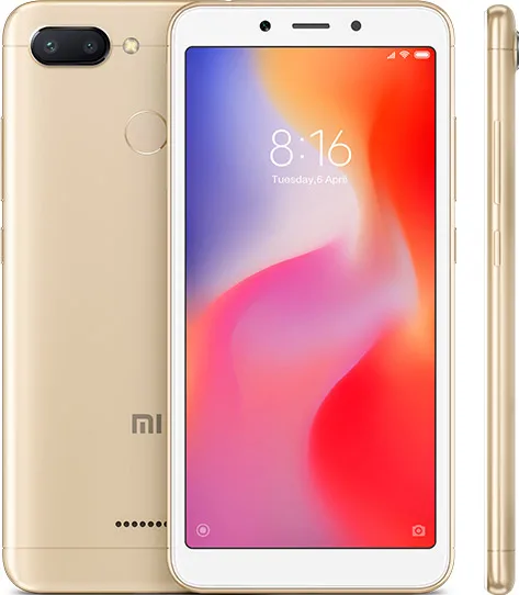 Xiaomi Redmi 6, глобальная версия, 4 Гб ОЗУ, 64 Гб ПЗУ, смартфон Helio P22, четыре ядра, 5,45 дюйма, 18:9, полный экран, 12 Мп+ 5 МП, двойная камера - Цвет: Gold