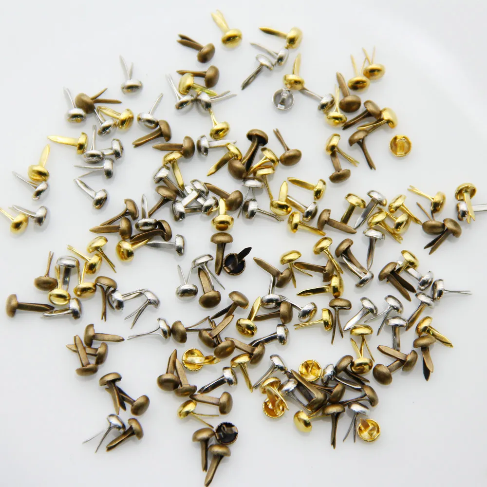 500pc MultiColor 4.5MM Round Metal Mini Brads Studs Spike For Scrapbooking Embellishment Fastener DIY Handmade Craft Accessories