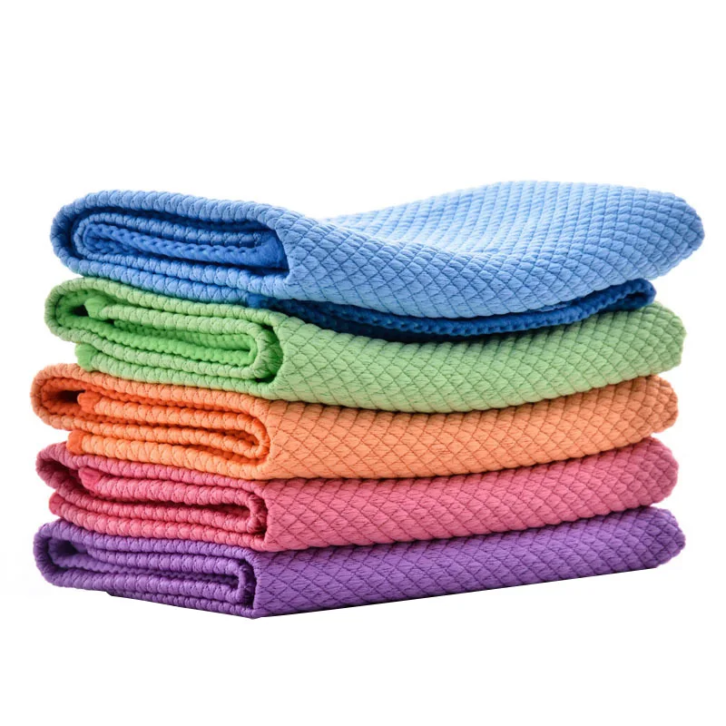 30*40cm Microfiber towel kitchen towel cleaning cloth microfiber wash towel microfiber dish cloths dish cleaning cloth dish cloth towel cleaning cloth microfiber dish cloth glasses cleaning cloth absorbable car glass kitchen cleaning cloth wipes table dish towel rag reusable fish scale rag
