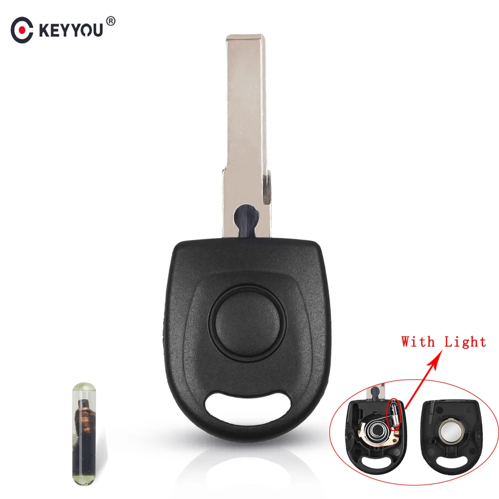 KEYYOU Transponder Key Shell With ID48 Chip For VW Polo Golf for SEAT Ibiza Leon SKODA Octavia with Light &amp Battery Car | Автомобили и
