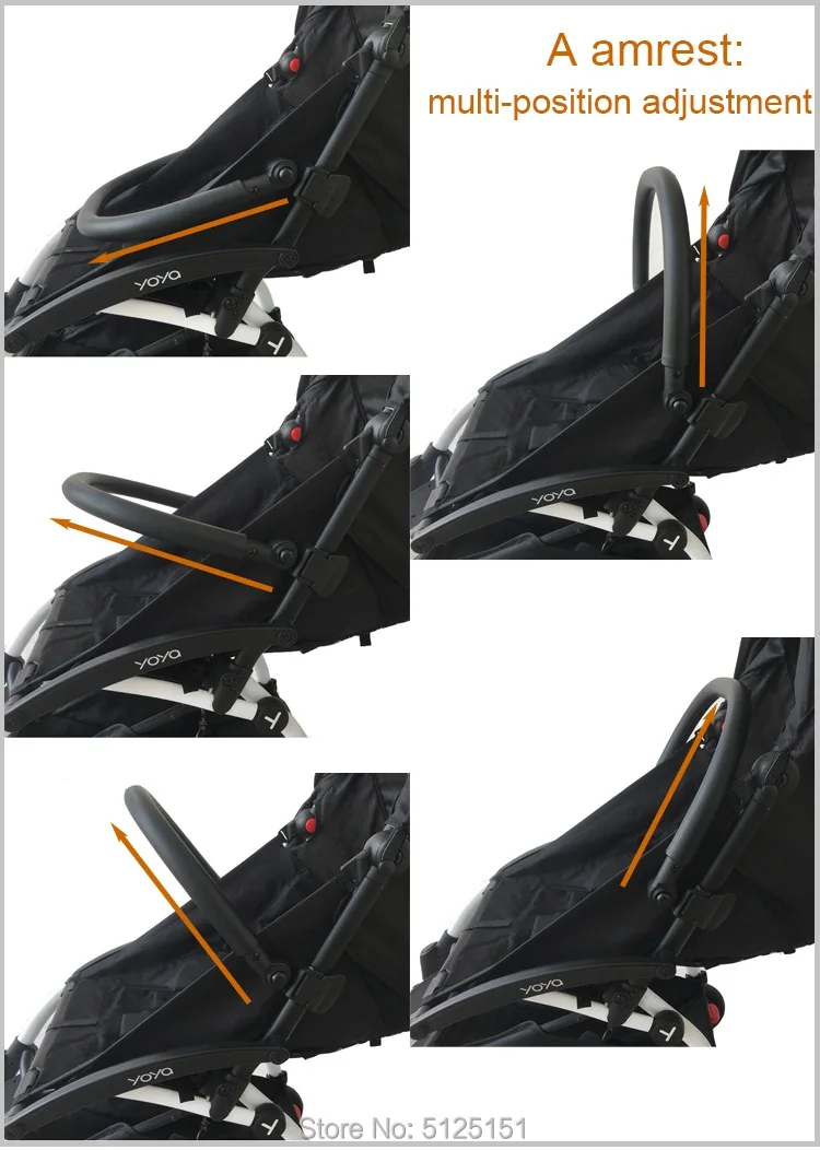 Yoyo baby stroller accessories seat extend foot board and armrest and hook for Babyzeb Yoyo Yoya Babytime Babysing Vovo
