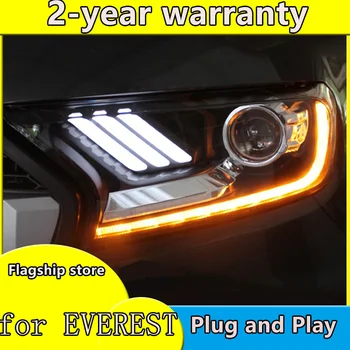 

Car Styling for Ford Everest Ranger Headlights 2016-2018 Dynamic Turn Signal LED Headlight DRL Hid Bi Xenon Auto Accessories