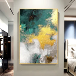 100% Handmade Canvas Oil Painting Abstract Golden Wall Hanging Decoration Art Mural Living Room Bedroom Decor Artwork No Framed