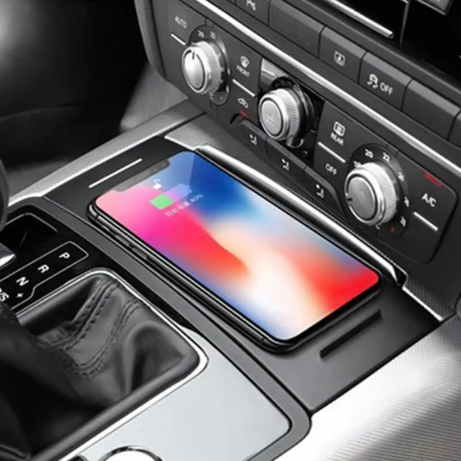 For Audi A6 C7 A7 2012-2018 Car QI Wireless Charger Phone Charging Holder Panel Plate Accessories for iPhone | Автомобили и