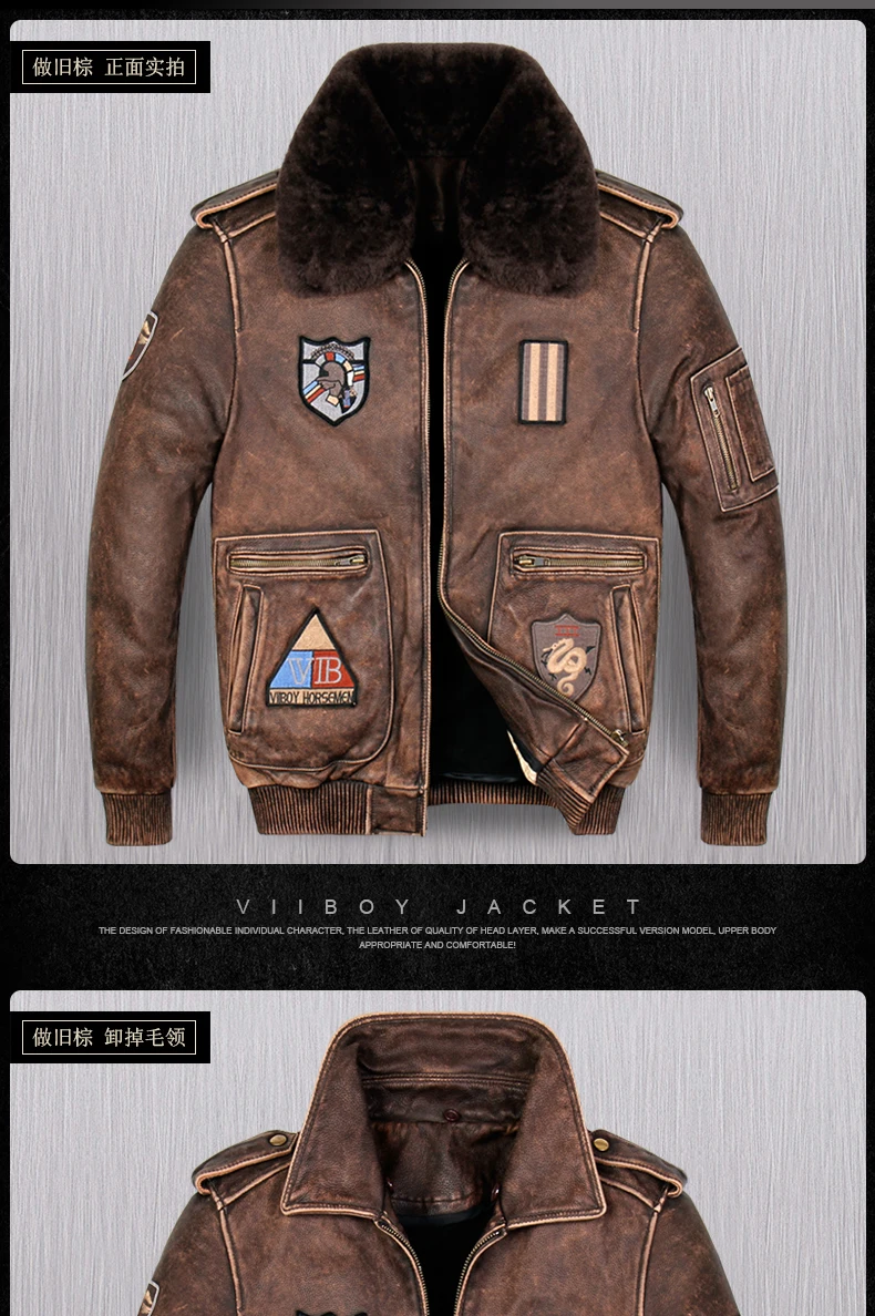 Seveyfan Мужская винтажная куртка из натуральной воловьей кожи летная куртка-бомбер мотоциклетная байкерская куртка из натуральной кожи для мужчин R2936