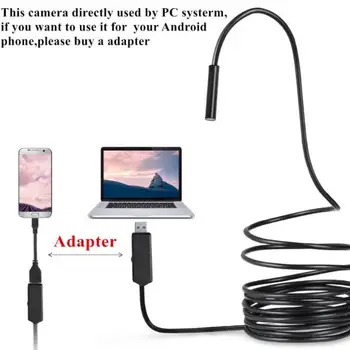 

480P 2M 7mm Lens Endoscope HD USB OTG Snake Endoscope Waterproof 6 LEDs Inspection Pipe Camera Borescope For Android Phone