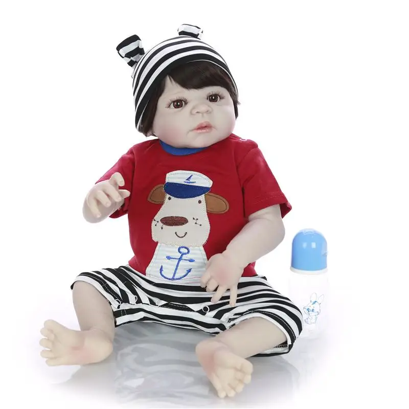 KEIUMI куклы Reborn Baby Toy 23 ''57 см полный силиконовый корпус виниловая Реалистичная Детская кукла мальчик игрушка в Sao Paulo дети подарок на день рождения
