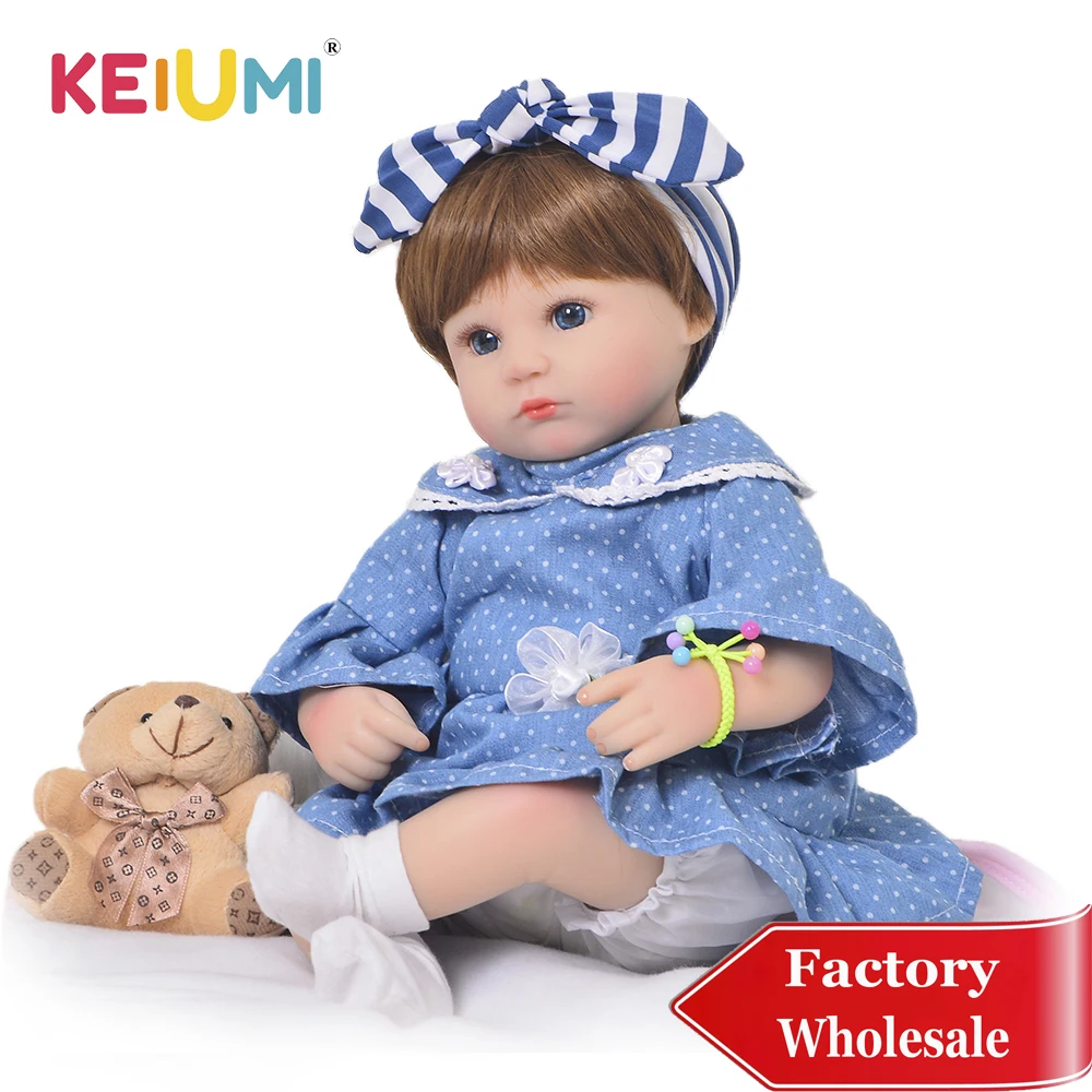 KEIUMI 17 дюймов Reborn силиконовые детские куклы реалистичные милые 43 см Reborn Menina Boneca дети Playmate для детей день подарки