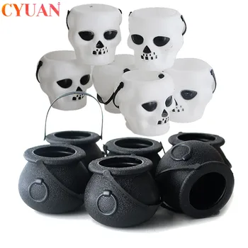 

5/6pcs Halloween Candy Bucket Basket Pumpkin Gift Box Witch Skull Trick or Treat Pail Holder Halloween Decorations for Home