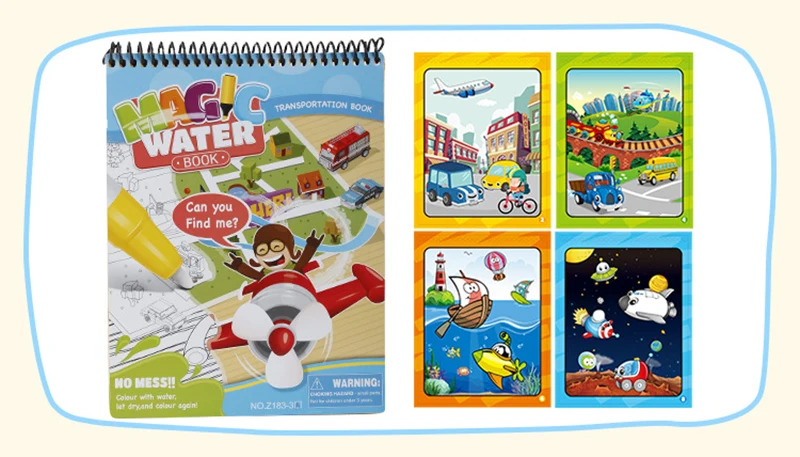 Волшебная водная книга, игрушки для детей, pizzarra magica peinture enfant brinquedos speelgoed voor kinderen, детская художественная картина с царапинами