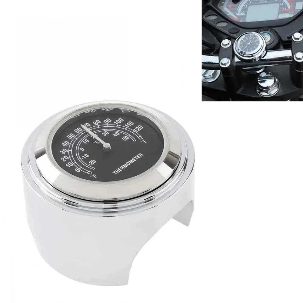 

New 7 / 8" 1" Motorcycle Handlebar Waterproof Dial Thermometer Temp