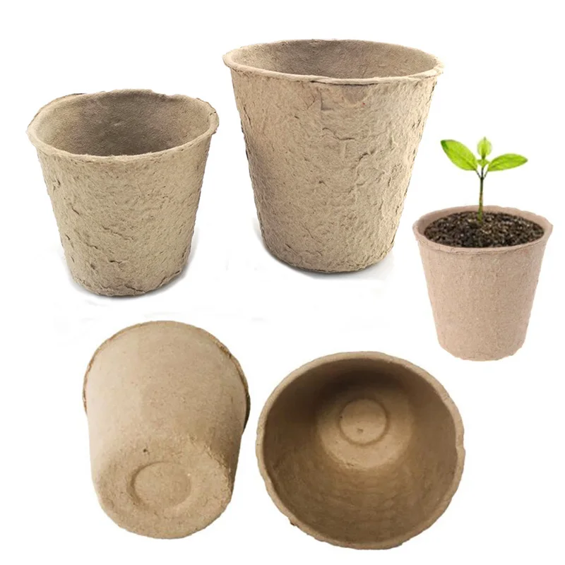 

10pcs 50pcs Paper Plant Grow Flowers Pot Nursery Cup Kit Organic Biodegradable EcoFriendly Home Garden Tools