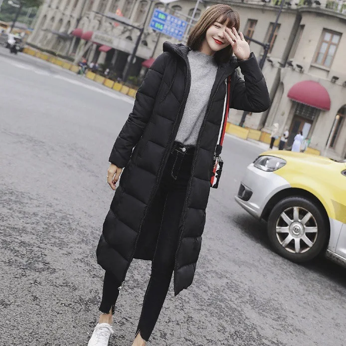 

Photo Shoot down Jacket 2019 Winter New Style Korean-style X-long Cotton Coat Loose And Plus-sized Cotton Coat Fat Mm over-the-K