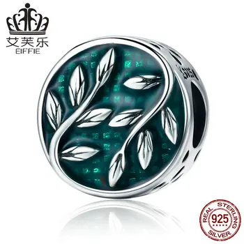 

Green leaves wholesale Diy 925 sterling silver original natural beads for jewelry making Fit pandora charm bracelet
