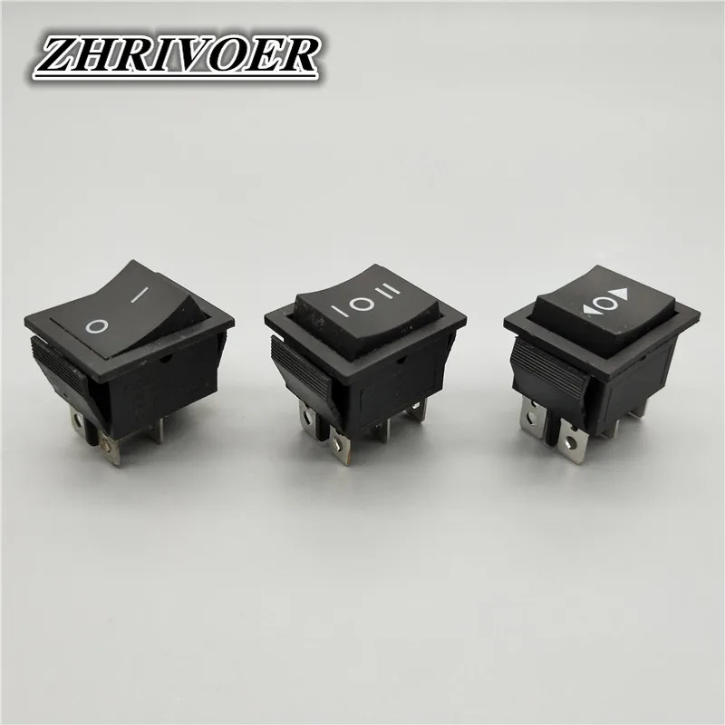 

KCD4 6 Pin Black Rocker Switch ON-OFF-ON 2/3 Position 16A 250VAC/ 20A 125VAC Self-reset/MomentaryPower Switch