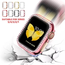 Чехол со стразами для Apple watch band 5 4 3 2 1 чехол крышка 44 мм 40 мм 42 мм 38 мм iwatch band Crystal защитный бампер