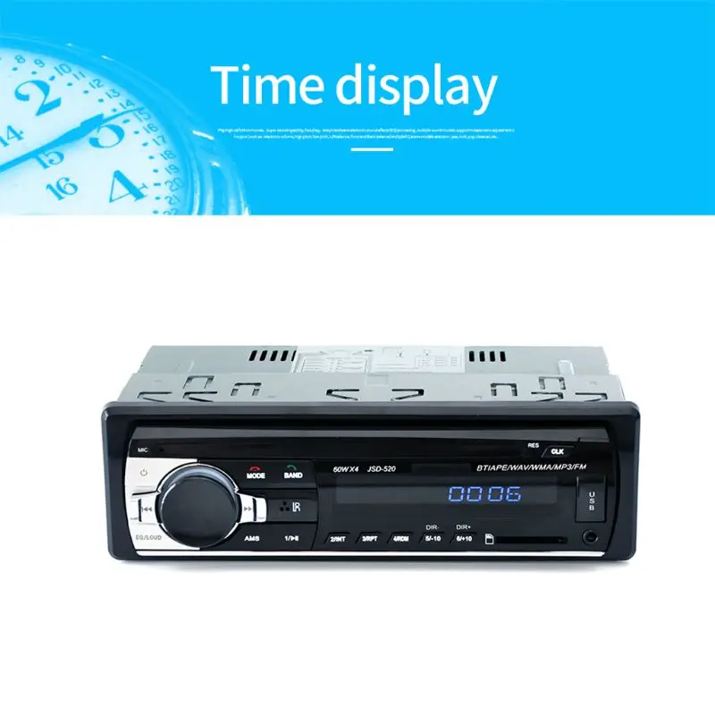 12 в 1 Din JSD-520 автомобиль радио USB TF MP3 WMA плеер с радиоприемник автомобиля
