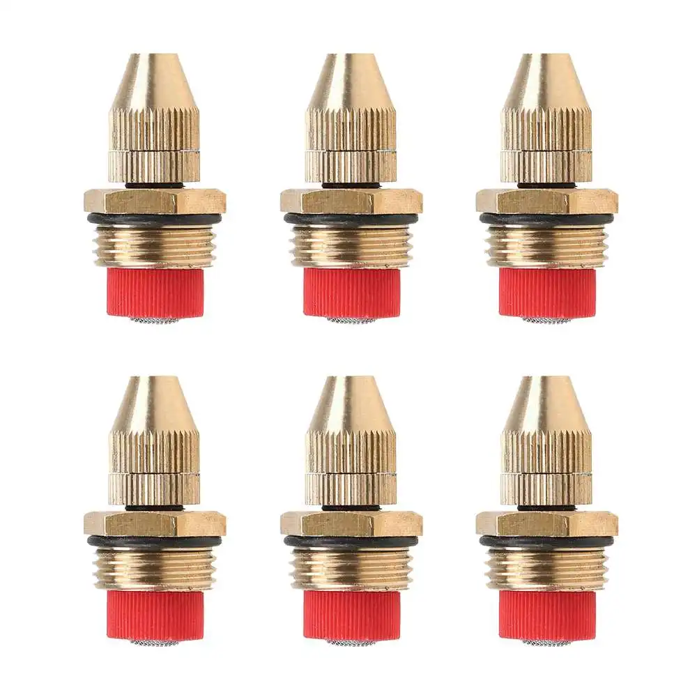 6 Pcs/Set Brass Nozzle Atomizing Misting Nozzle Spray Injector