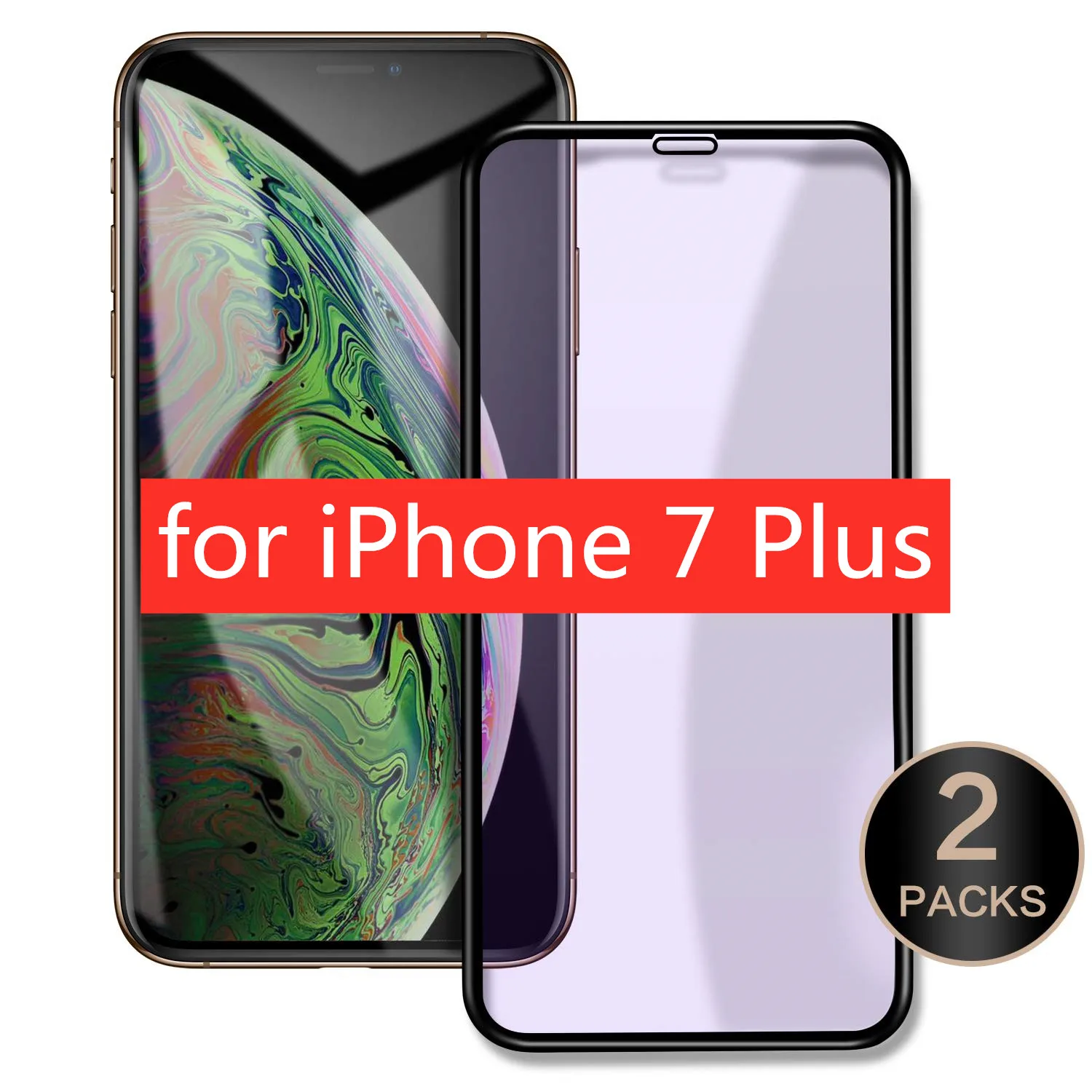 [2 шт] протектор экрана из закаленного стекла для iPhone Xs Max XR 8 8 Plus анти-синий луч 3D изогнутая поверхность стеклянная пленка 3D Touch - Цвет: 7P