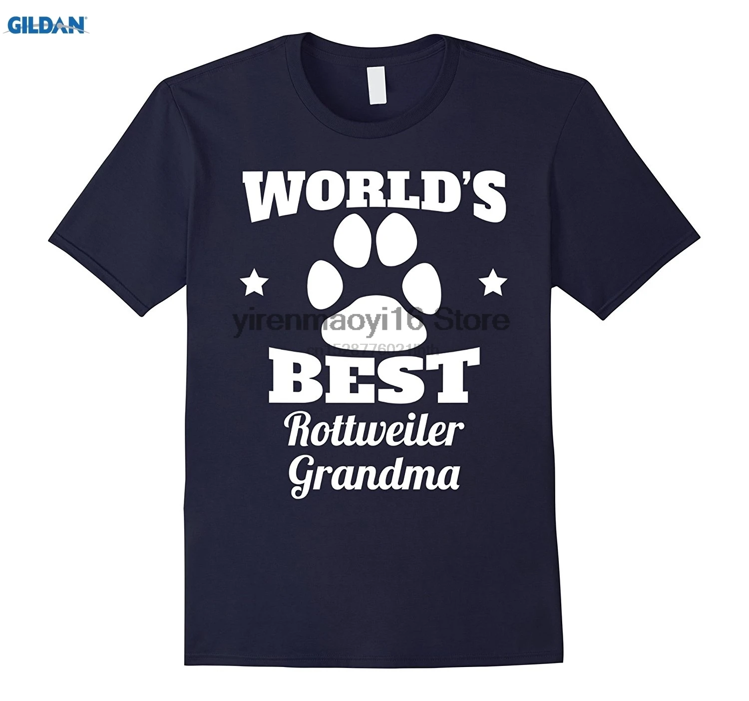 Футболка из 100% хлопка с круглым вырезом и принтом футболка надписью World Best Rottweiler