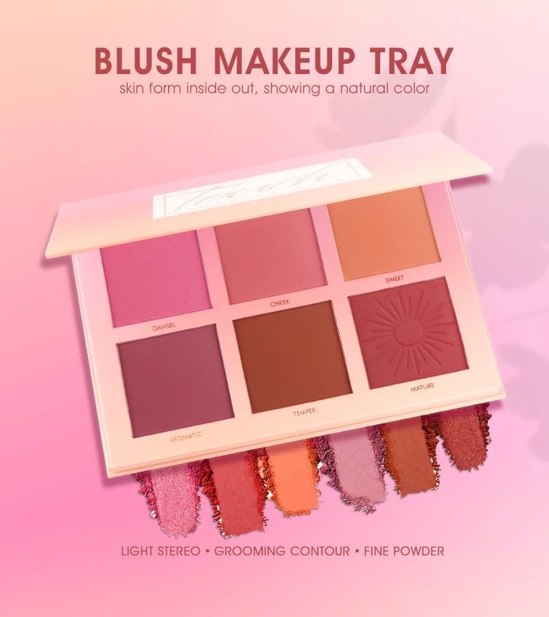 Paleta de blush imagic-profissional, bochecha blush, pigmento