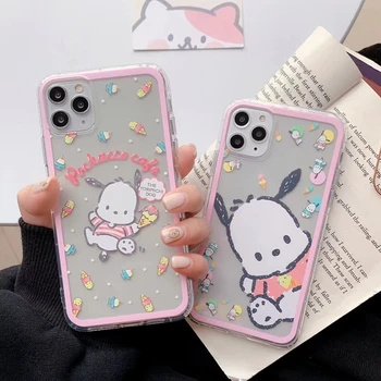 

Cute Cartoon pink Pochaccos Dog Soft TPU clear phone Case for iPhone 11 11Pro max XS Max XR X 8 7 Plus case cartoon Cover Coque