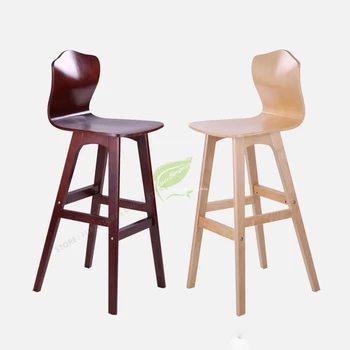 

commecial Stool Bar Tabouret De Bar wooden Bar Chair Stool Seat Bar Furniture Make Up Chair Beauty Salon Nordic Solid Wood